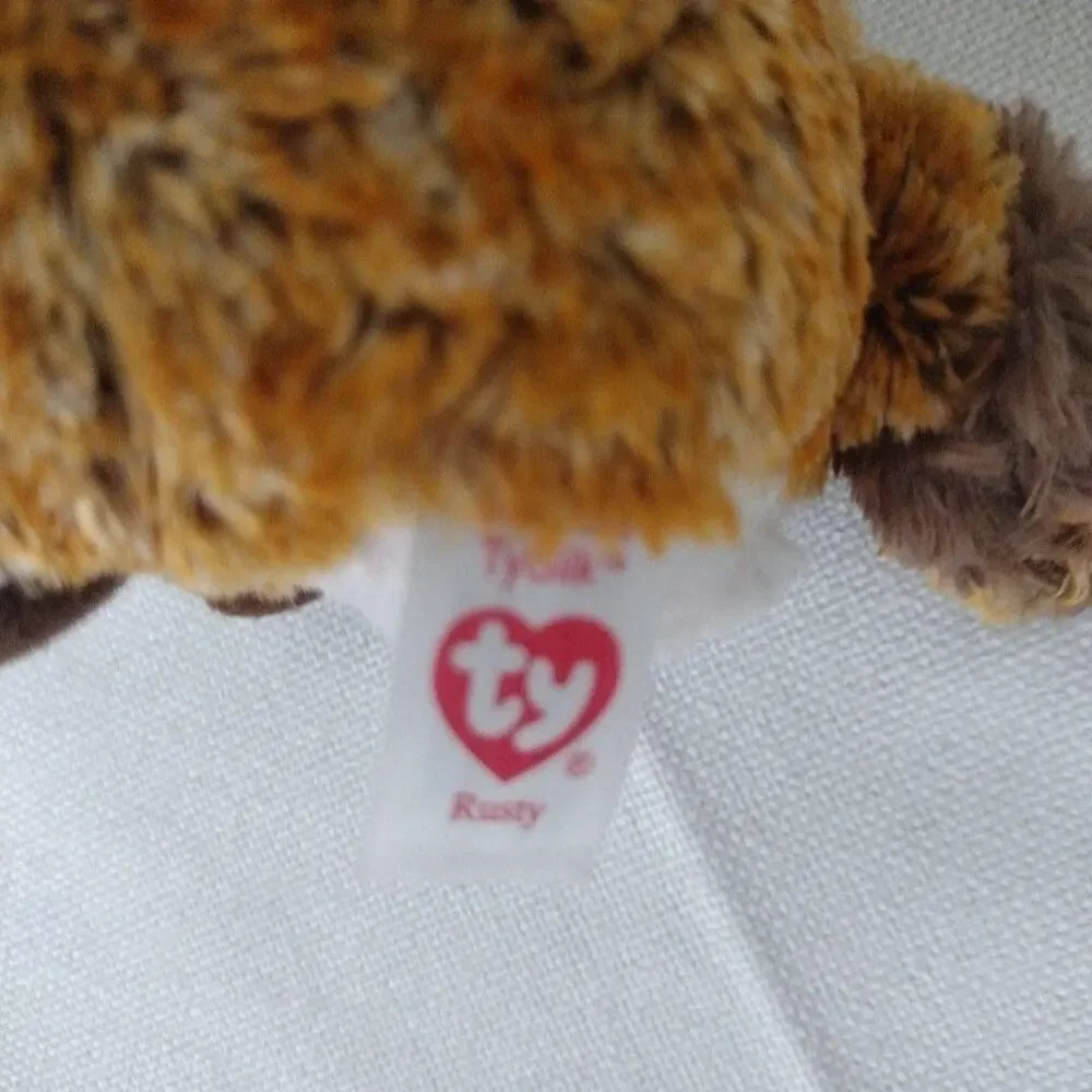 Ty Beanie Boos Rusty Raccoon Plush Stuffed Animal Toy Small Brown Soft Cute